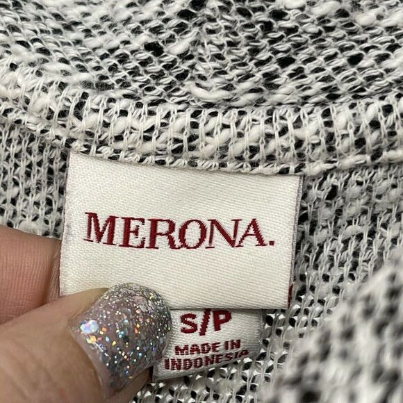 Cowl Neck Pullover Top Salt & Pepper Gray Size Small Merona Casual Long Sleeve - Picture 6 of 7